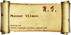Musser Vilmos névjegykártya